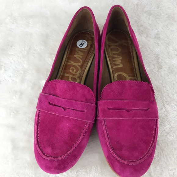 Sam Edelman Etiene Pink Suede Driving Loafers 8 - Picture 2 of 12